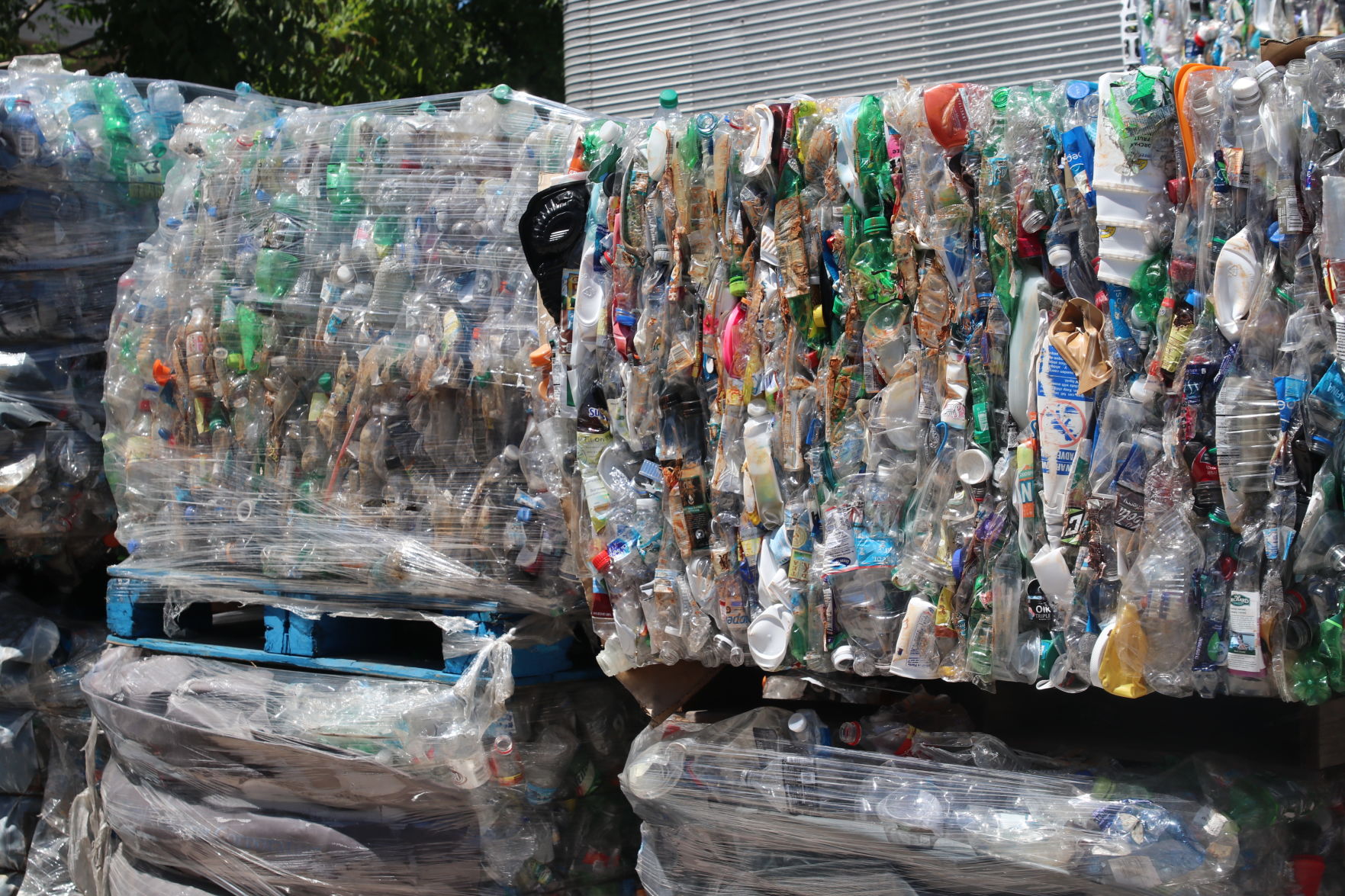 Plastic bottles crushed